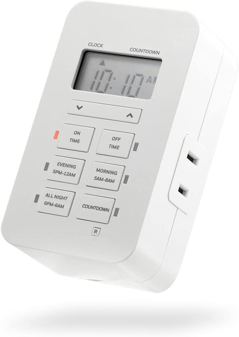 UltraPro Indoor Plug-in Digital Timer, ON/Off Button, Custom Settings, Presets/Countdown, 2 Polarized Outlets, Ideal for Lamps, Hard-to-Reach Lighting, Seasonal, LED, 45183 Home & Garden > Lighting Accessories > Lighting Timers UltraPro 24-Hour | 1 Pack  
