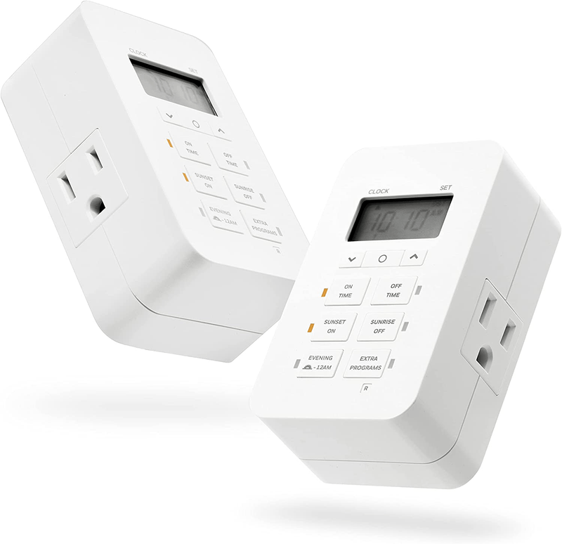 UltraProDaysmart Indoor 7-Day Plug-in Digital Timer 2 Pack, Custom Settings, Presets/Countdown, 2 Grounded Outlets, Battery Backup, Ideal for Lamps, Small Fixtures, Seasonal Lighting, LED, 46213 Home & Garden > Lighting Accessories > Lighting Timers UltraPro 7-Day | 2 Pack  