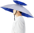 Umbrella Hat, Bocamoty 37 inch Fishing Umbrella Hat Hands Free Foldable UV Protection Ventilative Umbrella Cap Adjustable Headwear for Fishing Golf Camping Beach Gardening Sunshade Outdoor Home & Garden > Lawn & Garden > Outdoor Living > Outdoor Umbrella & Sunshade Accessories Bocampty Silver/Double Layer  