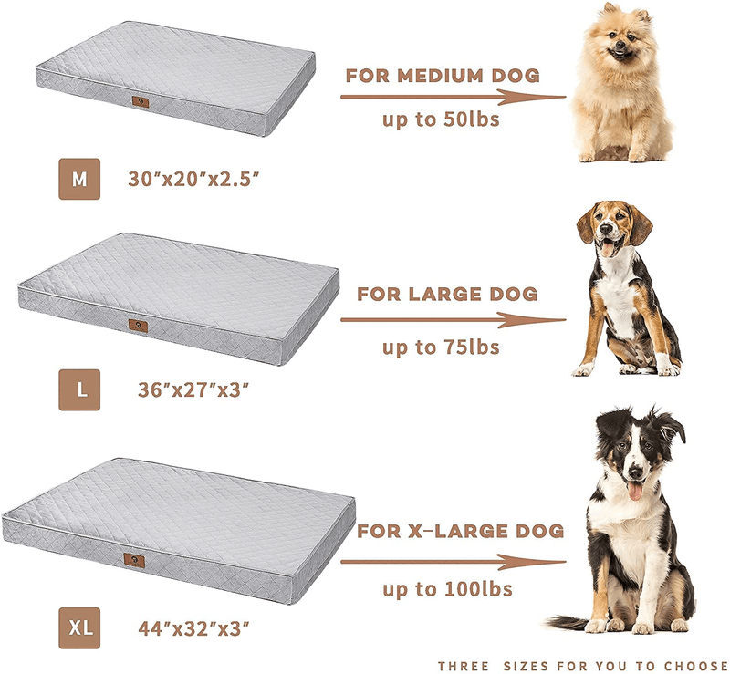 Umchord Large Orthopedic Dog Bed for Large Dogs, Thick Egg Crate Memory Foam Dog Bed for Joint Relief, Quilted Plush Dutch Velvet Top with Removable Washable Cover & Non-Slip Bottom