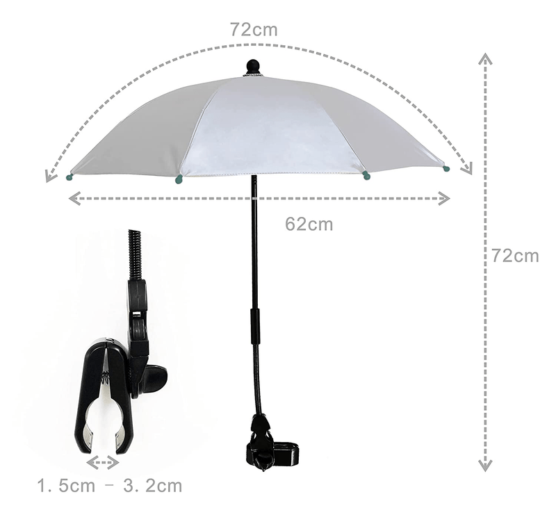 Umenice Baby Stroller Sun Protection Parasol UPF 50+ UV Protect Pushchair Sun Parasol Green
