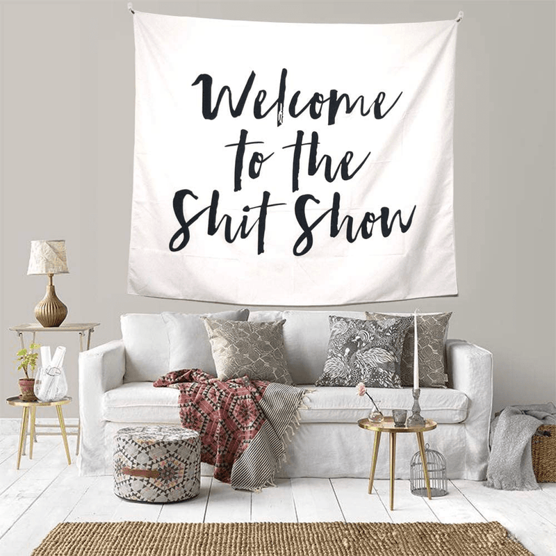 UnaTX Welcome to The Shitshow Tapestry,Hippy Tapstry Funny Tapestry Wall Hanging Tapestry for Living room Bedroom Dorm Decore Home & Garden > Decor > Artwork > Decorative Tapestries XI 117inq Default Title  