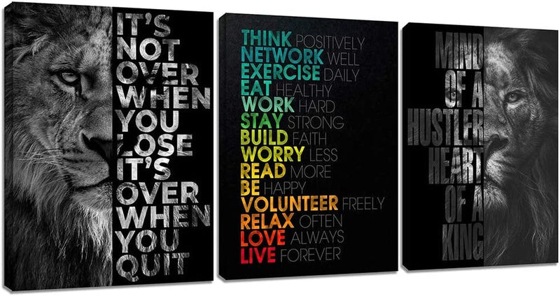 UNBRUVO Motivational Wall Art Inspirational Elephant Canvas Poster Prints Forest Paintings Picture Entrepreneur Positive Quotes Office Wall Decor Decoration for Living Room Bedroom Framed (36”Wx16”H) Home & Garden > Decor > Artwork > Posters, Prints, & Visual Artwork Unbruvo Decor-1 24"Hx48"W 