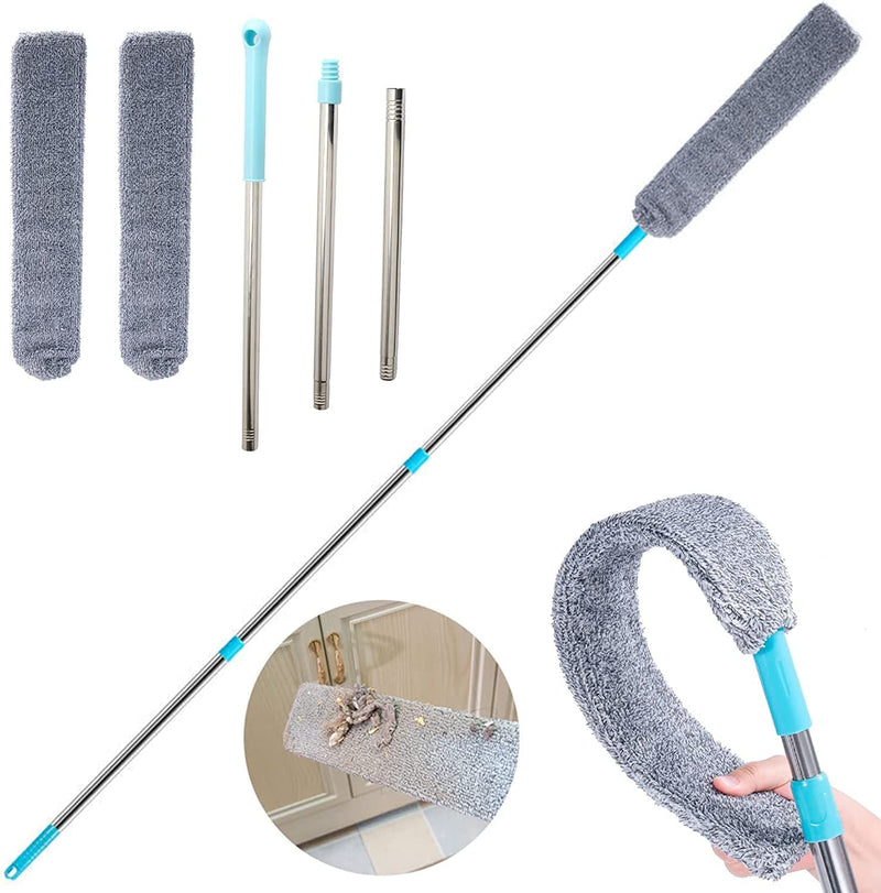 Under Appliance Microfiber Duster Dust Cleaning Brush with Extendable Pole (31.5''-47.6'') Retractable Gap Dust Cleaner Bendable Removable Washable Gap Duster for Sofa Bed Furniture Bottom Home & Garden > Household Supplies > Household Cleaning Supplies JUPITER WARRIOR   