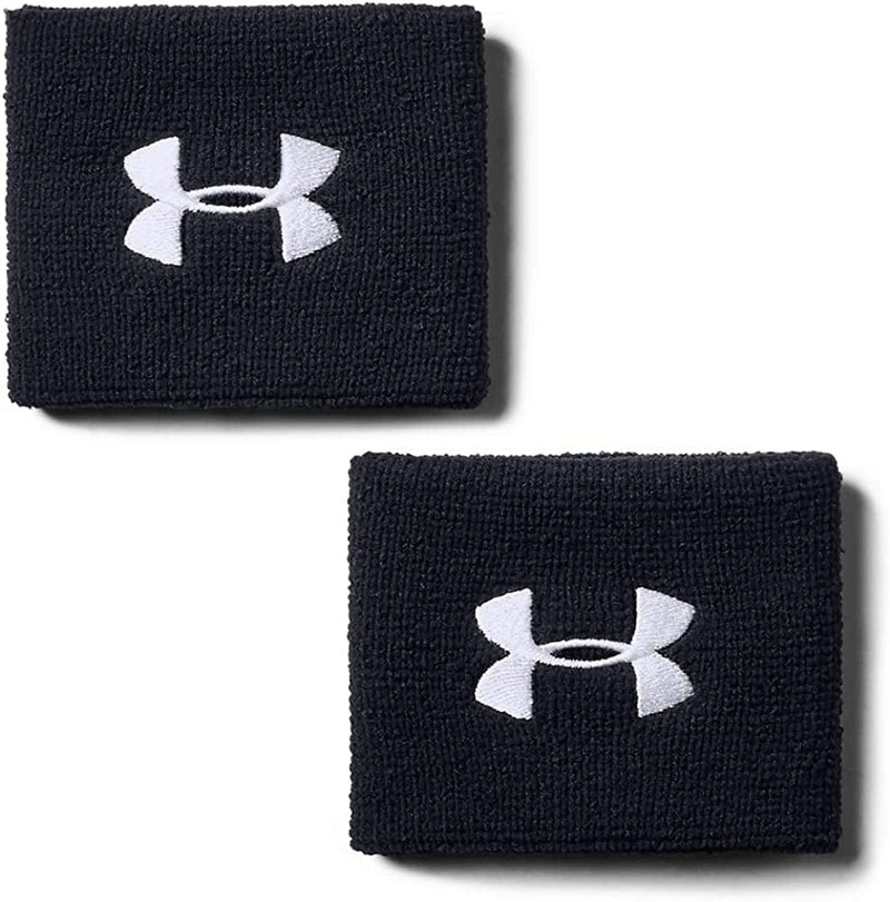 Under Armour Men'S 3-Inch Performance Wristband 2-Pack Sporting Goods > Outdoor Recreation > Winter Sports & Activities Under Armour Accessories Black (001)/White One Size 
