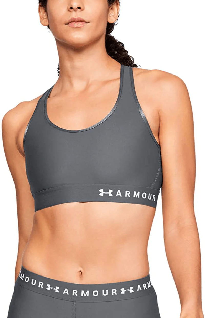Under Armour Women's Armour Mid Keyhole Sports Bra Apparel & Accessories > Clothing > Underwear & Socks > Bras Under Armour Pitch Gray (012)/Mod Gray Large 