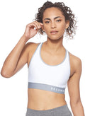 Under Armour Women's Armour Mid Keyhole Sports Bra Apparel & Accessories > Clothing > Underwear & Socks > Bras Under Armour White (100)/Metallic Silver Small 