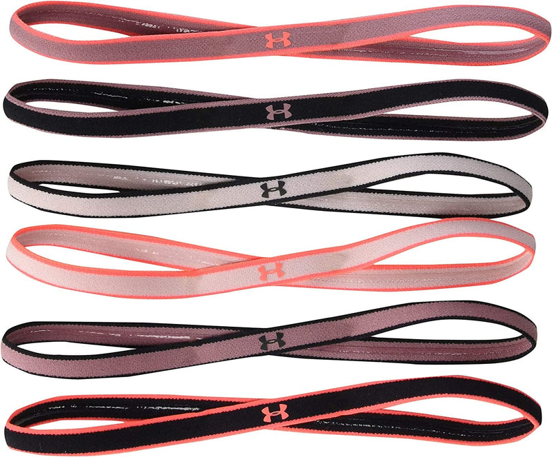 Under Armour Womens Mini Athletic Headbands, 6-Pack Sporting Goods > Outdoor Recreation > Winter Sports & Activities Under Armour Accessories Hushed Pink (662)/Rush Red One Size 