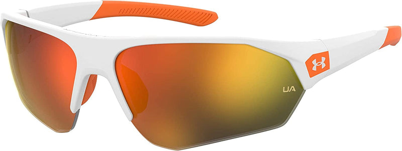 Under Armour Youth UA Playmaker Jr. Wrap Sunglasses Sporting Goods > Outdoor Recreation > Winter Sports & Activities Under Armour White Orange/Blue Gradient 69 Millimeters 