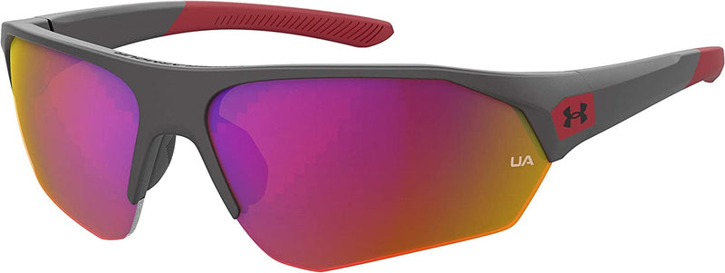 Under Armour Youth UA Playmaker Jr. Wrap Sunglasses Sporting Goods > Outdoor Recreation > Winter Sports & Activities Under Armour Grey/Infrared 69 Millimeters 