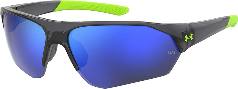 Under Armour Youth UA Playmaker Jr. Wrap Sunglasses Sporting Goods > Outdoor Recreation > Winter Sports & Activities Under Armour Gray Green/Blue Multi 69 Millimeters 