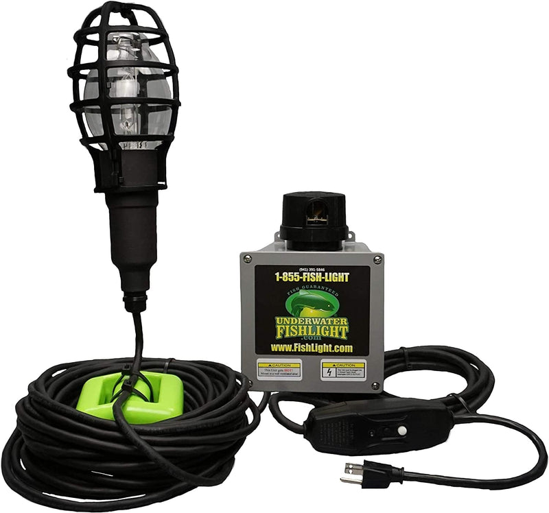 Underwater Fish Light 175W Single Light for Docks with 50’ of Marine Grade Wire, Easy to Install, Dusk to Dawn Operation, Salt or Fresh Water, Guaranteed to Attract Fish Home & Garden > Pool & Spa > Pool & Spa Accessories Underwater Fish Light   
