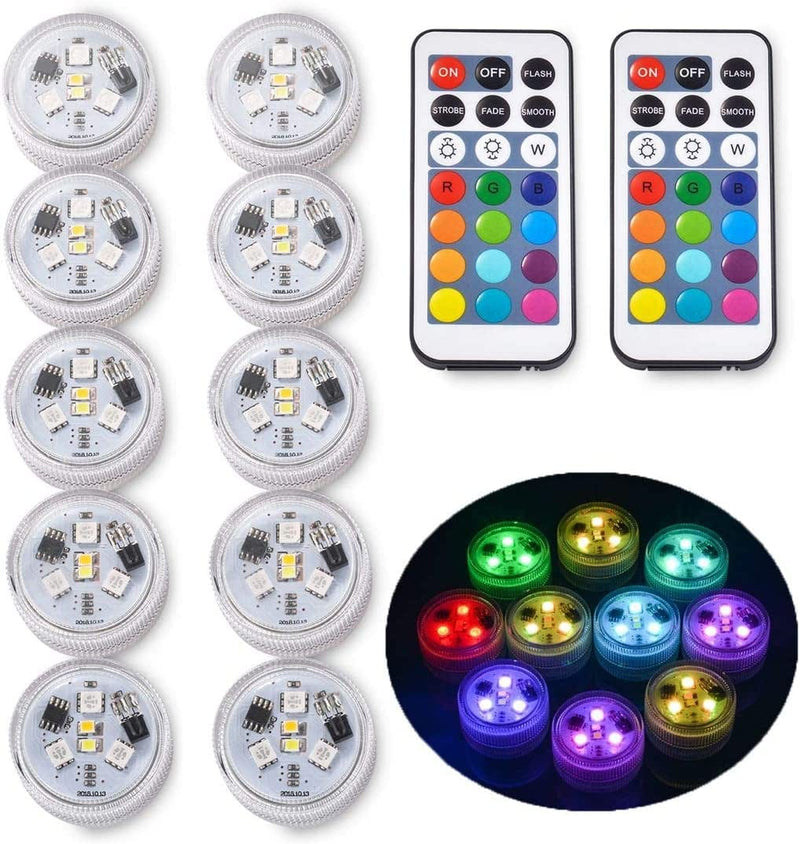 Underwater Led Lights with Remote, Waterproof Multi Color Submersible Led Lights Battery Operated Pool Lights for Halloween Christmas Party-10 Pack Home & Garden > Pool & Spa > Pool & Spa Accessories Alebew   