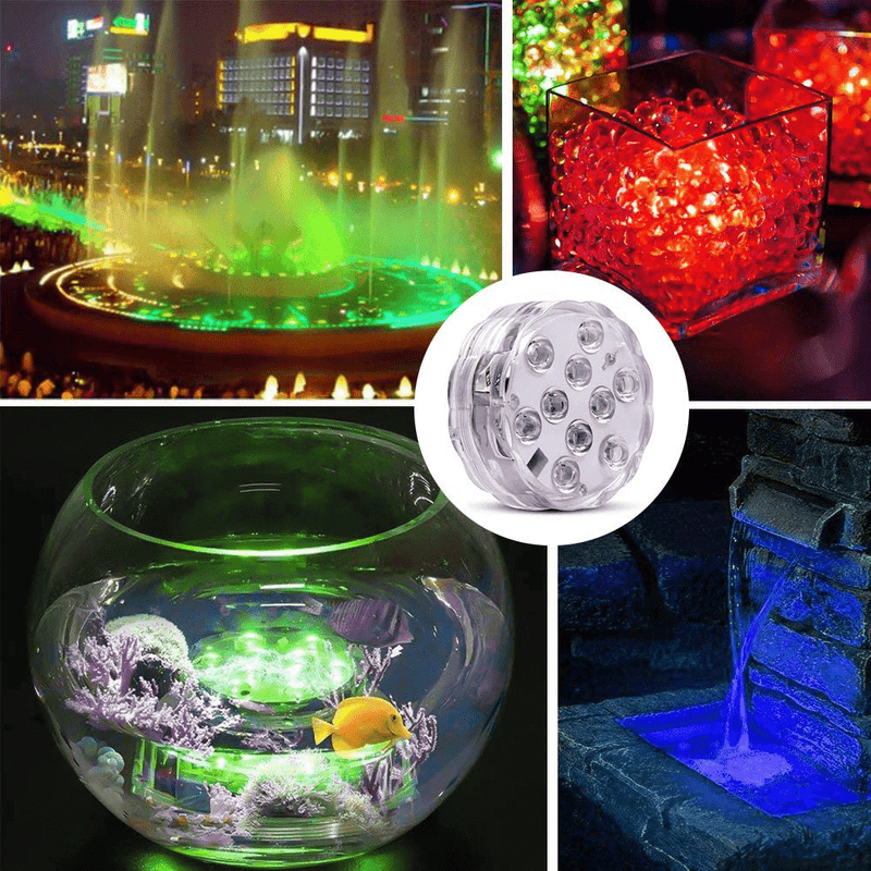 Underwater Submersible LED Lights Waterproof Multi Color Battery Operated Remote Control Wireless LED Lights for Hot Tub,Pond,Pool,Fountain,Waterfall,Aquarium,Party,Vase Base,Christmas,IP68 2pack