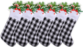 Uneam Christmas Stockings 6 Pack 18 Inch Buffalo Plaid Christmas Stockings White Plush Trim Classic Personalized Large Stocking Decorations for Family Holiday Xmas Party Decoration（Red Black） Home & Garden > Decor > Seasonal & Holiday Decorations& Garden > Decor > Seasonal & Holiday Decorations Uneam Black White  