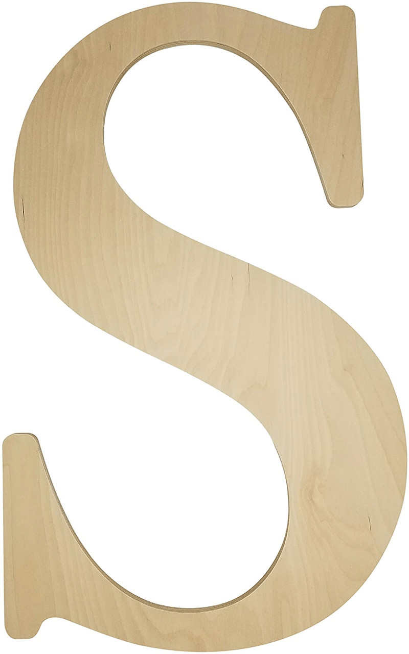 Unfinished Wooden Letter for Wedding Guestbook or Wall Decor (24") (Letter S) Home & Garden > Decor > Seasonal & Holiday Decorations Custom WoodWorks Letter S  