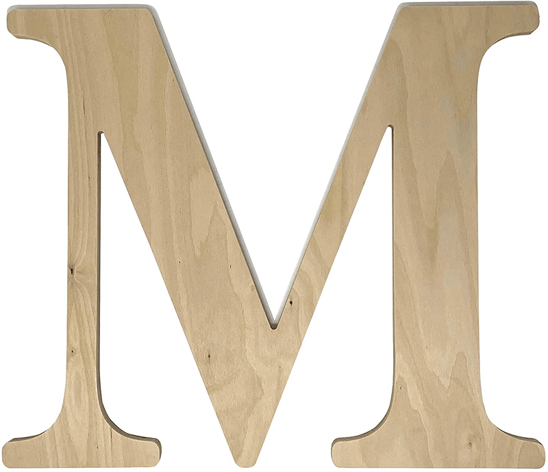 Unfinished Wooden Letter for Wedding Guestbook or Wall Decor (24") (Letter S) Home & Garden > Decor > Seasonal & Holiday Decorations Custom WoodWorks Letter M  