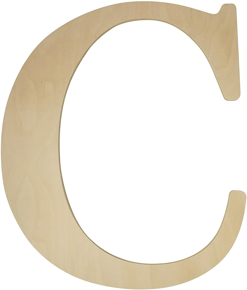 Unfinished Wooden Letter for Wedding Guestbook or Wall Decor (24") (Letter S) Home & Garden > Decor > Seasonal & Holiday Decorations Custom WoodWorks Letter C  