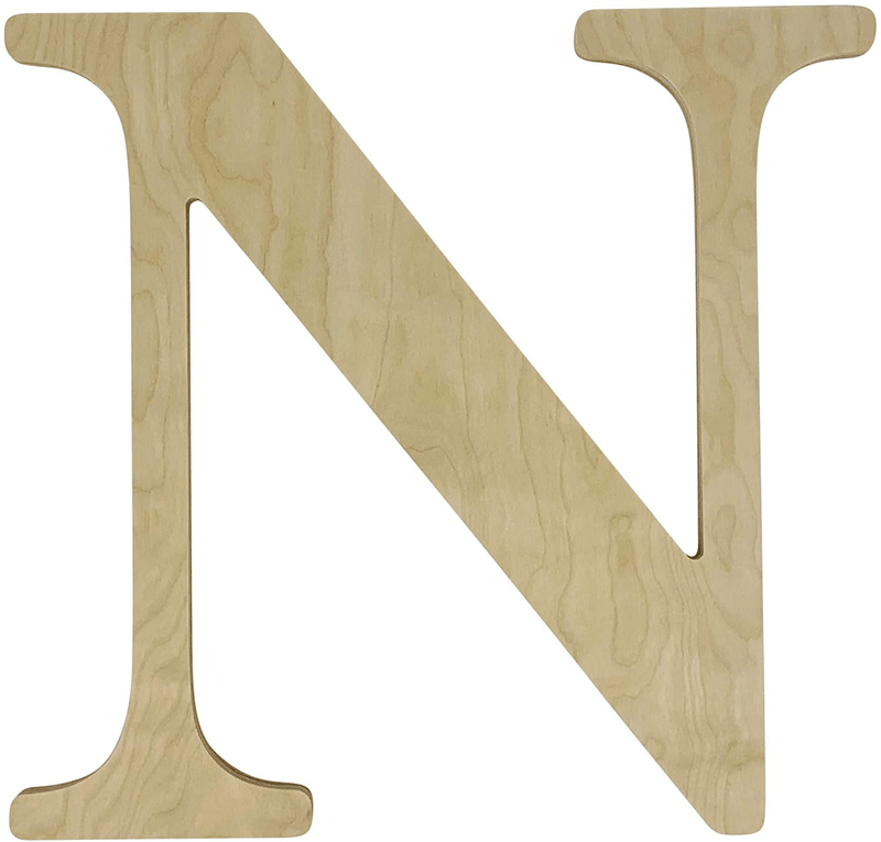 Unfinished Wooden Letter for Wedding Guestbook or Wall Decor (24") (Letter S) Home & Garden > Decor > Seasonal & Holiday Decorations Custom WoodWorks Letter N  