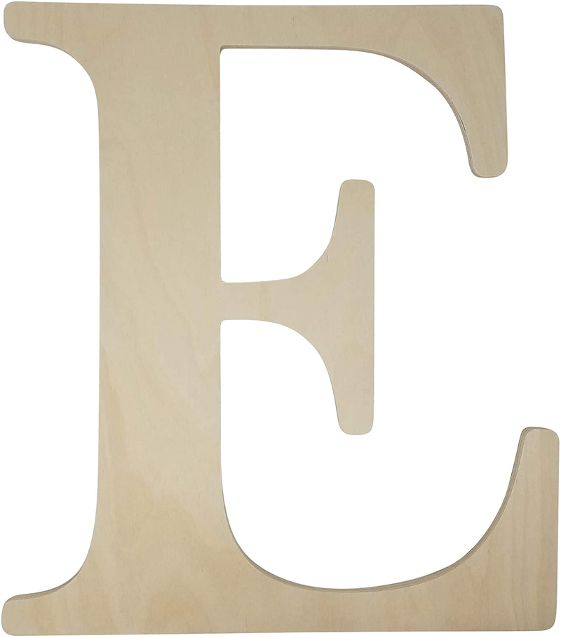 Unfinished Wooden Letter for Wedding Guestbook or Wall Decor (24") (Letter S) Home & Garden > Decor > Seasonal & Holiday Decorations Custom WoodWorks Letter E  