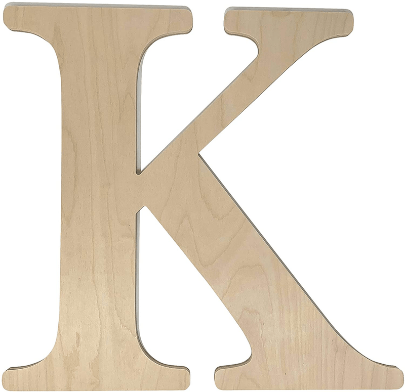 Unfinished Wooden Letter for Wedding Guestbook or Wall Decor (24") (Letter S) Home & Garden > Decor > Seasonal & Holiday Decorations Custom WoodWorks Letter K  