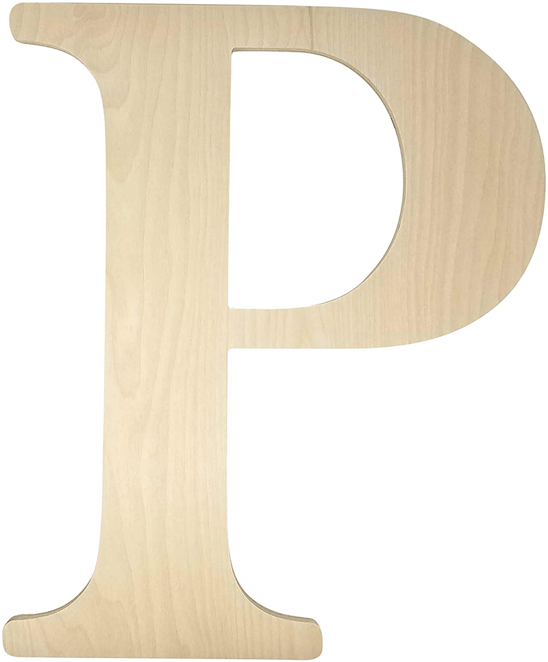 Unfinished Wooden Letter for Wedding Guestbook or Wall Decor (24") (Letter S) Home & Garden > Decor > Seasonal & Holiday Decorations Custom WoodWorks Letter P  