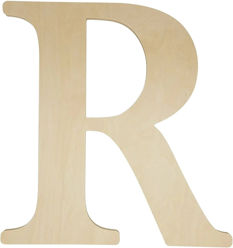 Unfinished Wooden Letter for Wedding Guestbook or Wall Decor (24") (Letter S) Home & Garden > Decor > Seasonal & Holiday Decorations Custom WoodWorks Letter R  