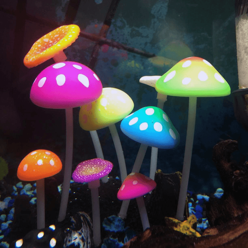 Uniclife Glowing Effect Artificial Mushroom Aquarium Plant Decor Ornament Decoration for Fish Tank Landscape Animals & Pet Supplies > Pet Supplies > Fish Supplies > Aquarium Decor Uniclife   