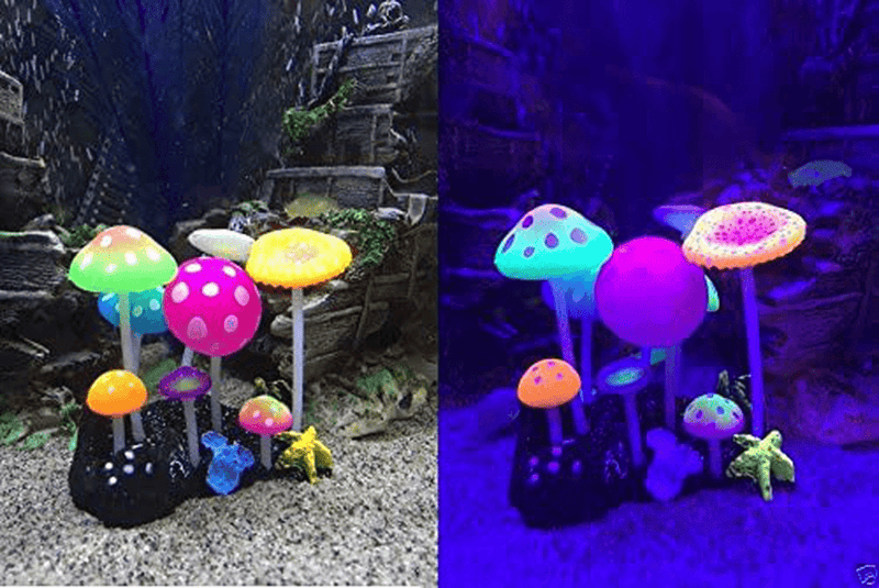Uniclife Glowing Effect Artificial Mushroom Aquarium Plant Decor Ornament Decoration for Fish Tank Landscape Animals & Pet Supplies > Pet Supplies > Fish Supplies > Aquarium Decor Uniclife   