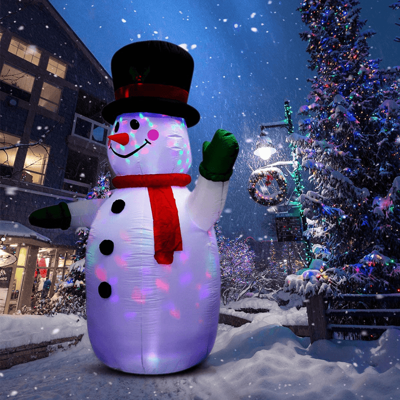UNIFEEL 8ft Airblown Snowman with Kaleidoscope Lightshow Colorful Light Merry Christmas Inflatable Lighted Yard Decoration with Blower and Adaptor for Winter Indoor Porch Outdoor Decor Home & Garden > Decor > Seasonal & Holiday Decorations& Garden > Decor > Seasonal & Holiday Decorations UNIFEEL 8FT Snowman  