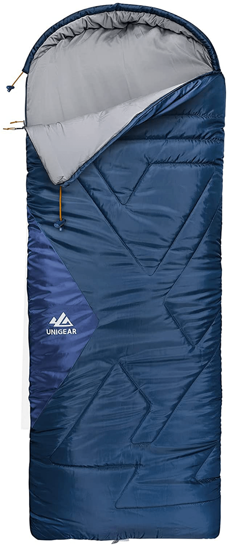 Unigear Camfy Bed 30°F Sleeping Bag – Premium Comfortable Sleeping Bag for Adults and Kids – Lightweight Portable for 3 Season Camping Sporting Goods > Outdoor Recreation > Camping & Hiking > Sleeping Bags Unigear Dark Blue Long 