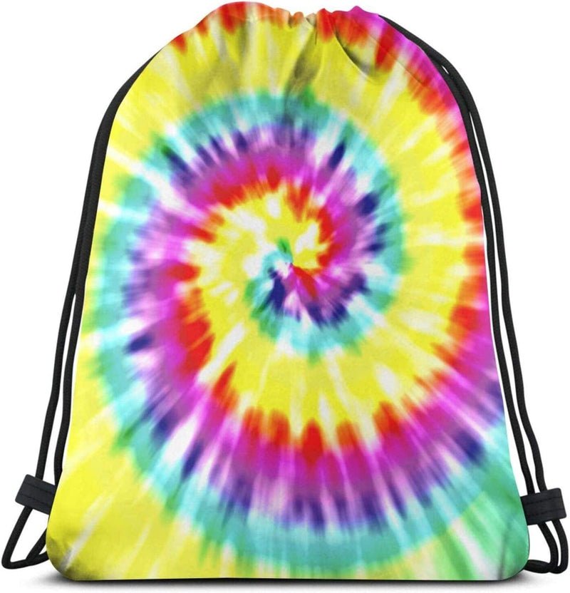 Unique Tye Dye Art Drawstring Backpack String Bags Resistant Foldable for Sport Gym Beach Yoga Travel Home & Garden > Household Supplies > Storage & Organization FEAIYEA multicolour512  