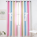 UNISTAR 2 Panels Blackout Stars Curtains for Kids Girls Bedroom Living Room Decor Colorful Double Layer Star Cut Out Stripe Teal Pink Rainbow Window Wall Home Decoration Curtain W52 X L63 Inches Home & Garden > Decor > Window Treatments > Curtains & Drapes Unistar 2 Panels 丨gradient-teal&pink W52 * H84 | 2 Panels 