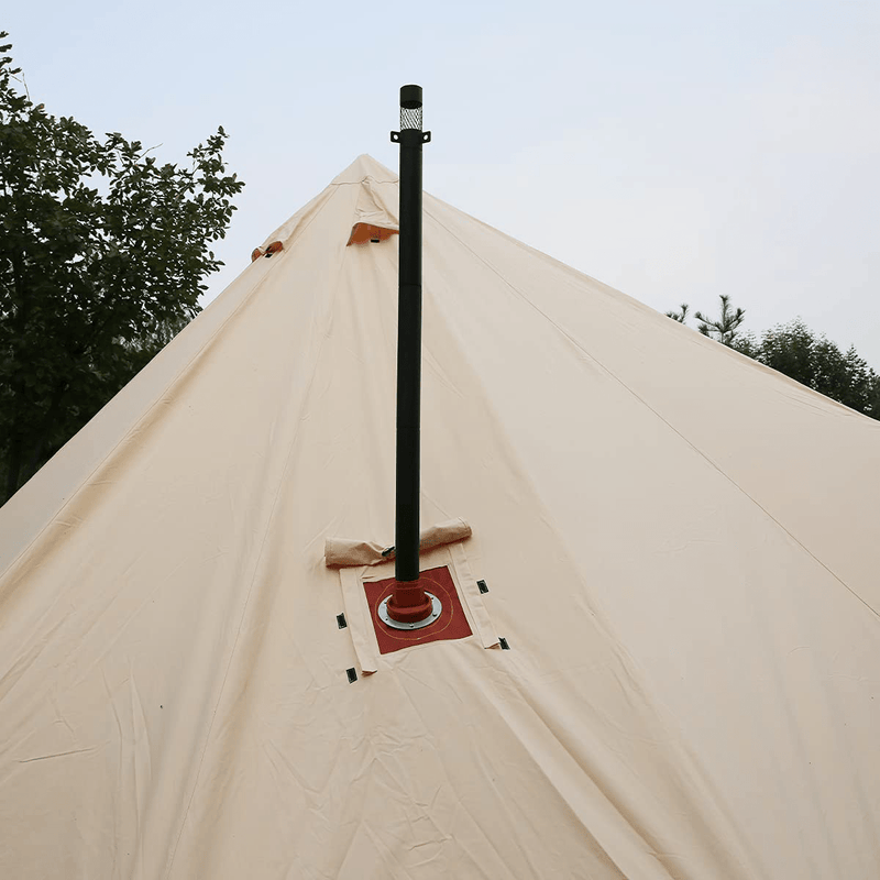 UNISTRENGH 4 Season Large Waterproof Cotton Canvas Bell Tent Beige Glamping Tent with Roof Stove Jack Hole for Camping Hiking Christmas Party Sporting Goods > Outdoor Recreation > Camping & Hiking > Tent Accessories Unistrengh   