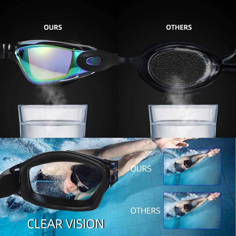 Uniswim Swimming Goggles Swimming Cap Set Swim Glasses Silicone Swim Hat Pack for Adults with anti Fog Glasses for Swimming Sporting Goods > Outdoor Recreation > Boating & Water Sports > Swimming > Swim Caps Uniswim   