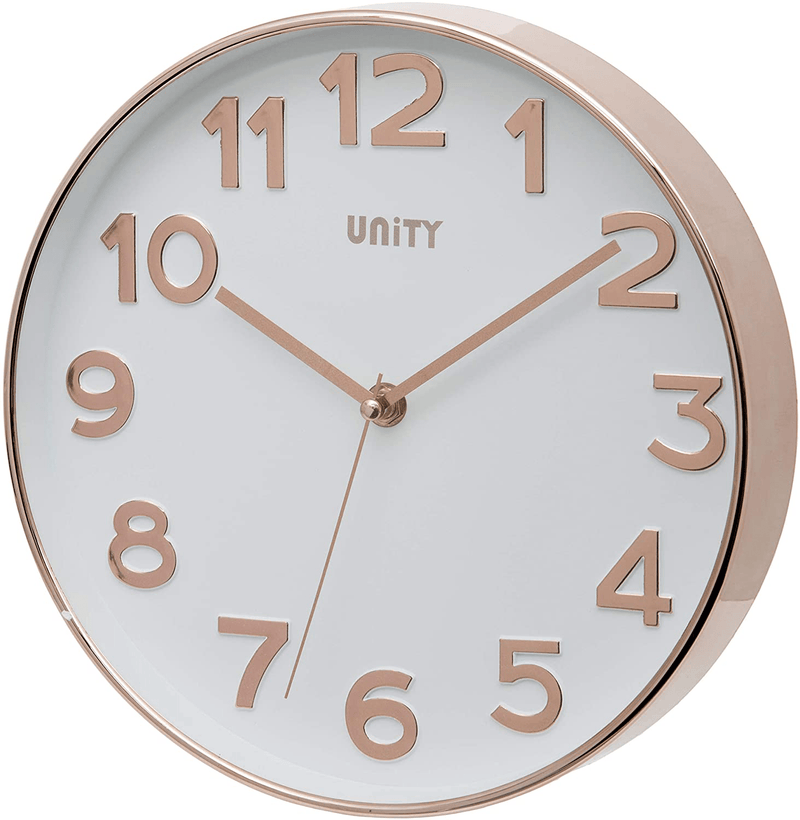 unity Rose Gold Bakewell Wall Clock-10-Inch Home & Garden > Decor > Clocks > Wall Clocks unity   