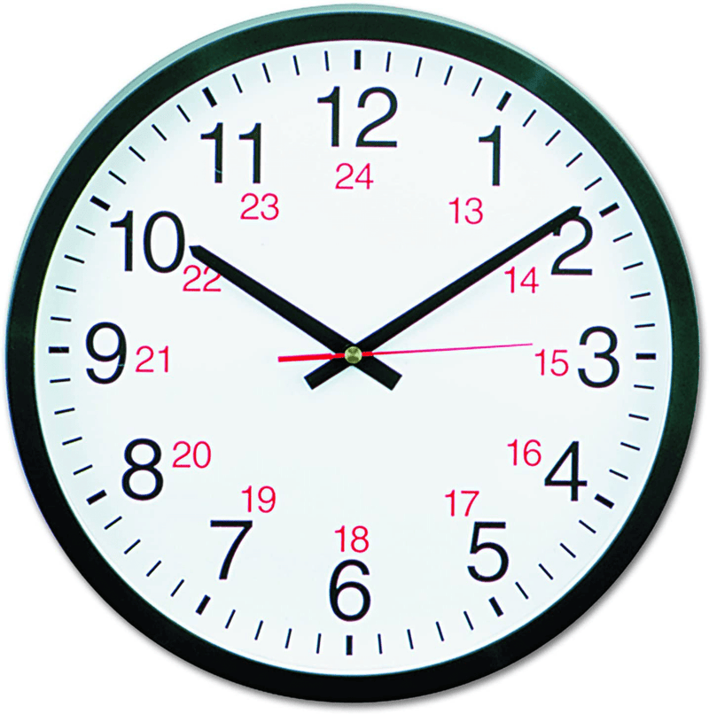 Universal 10441 - 24-Hour Round Wall Clock, 12.5in, Black Home & Garden > Decor > Clocks > Wall Clocks Universal   