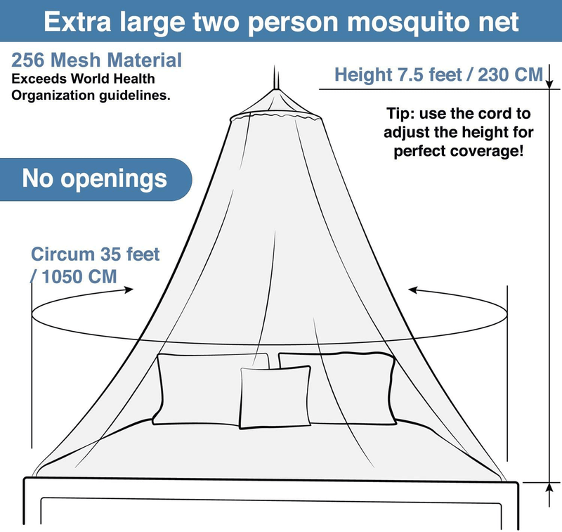 Universal Backpackers Mosquito Net for Single to King-Sized Beds – 2 Openings or Fully-Enclosed Bed Canopy – Conical Design for Decoration or Travel – Free Bag & Hanging Kit for Easy Setup Sporting Goods > Outdoor Recreation > Camping & Hiking > Mosquito Nets & Insect Screens Universal Backpackers   
