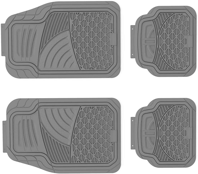 Universal Rubber Floor Mats All Season Custom Fit All Cars 4 Piece Grey Vehicles & Parts > Vehicle Parts & Accessories > Motor Vehicle Parts > Motor Vehicle Seating AG PARTS ONLINE   