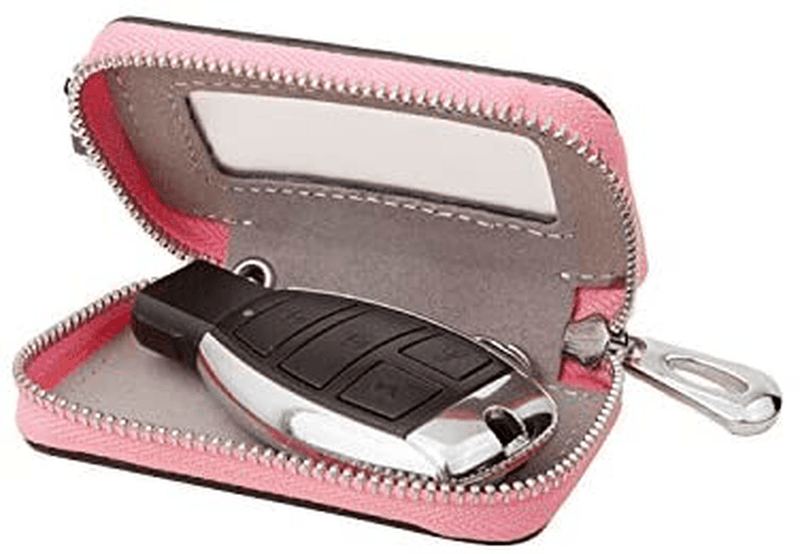 Universal Vehicle Smart Key Case Remote Fob Case Leather Car Key Holder Keychain Ring Case Bag for Men Women  Keeping   