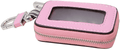 Universal Vehicle Smart Key Case Remote Fob Case Leather Car Key Holder Keychain Ring Case Bag for Men Women  Keeping Pink  