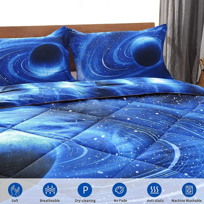 Universe Blue Galaxy Comforter Sets Queen 3 Pcs, Boys and Girls Kids Queen Size Galaxy Bedding Sets , Galaxy Blue Bedspread Coverlet Quilt Comforter Sets, Blue Space Comforter Queen (Queen) Home & Garden > Linens & Bedding > Bedding ENCOFT   