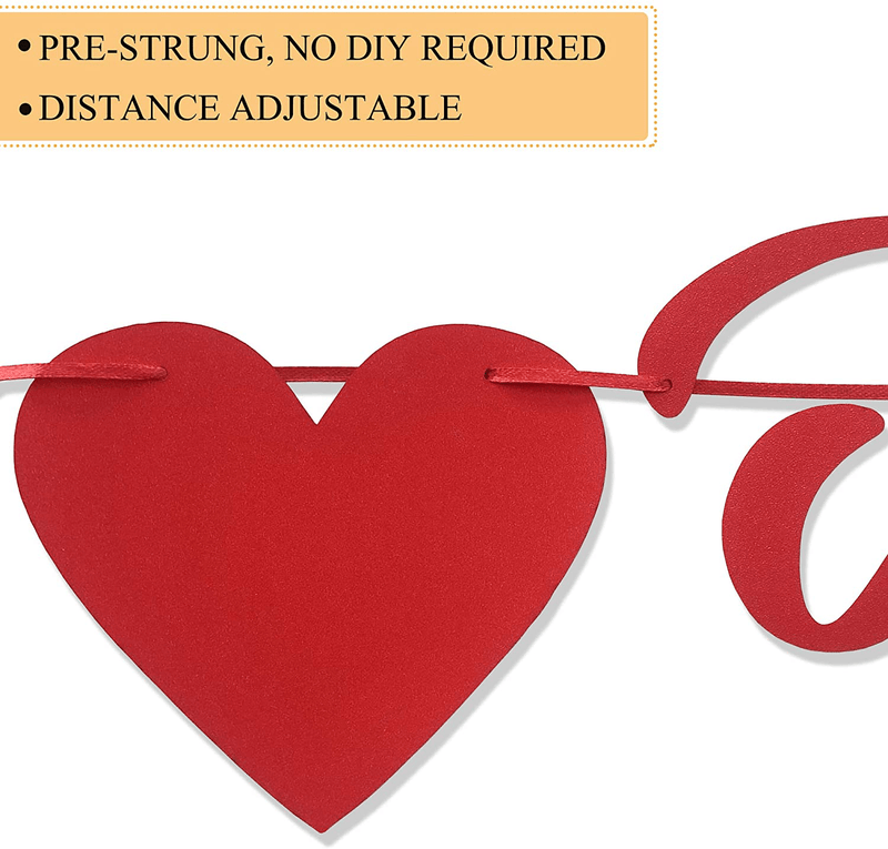 Uniwish Pre-Strung Happy Valentine’S Day Banner Decorations Garland Red Hearts Bunting for Wedding Bridal Shower Engagement Party Supplies Arts & Entertainment > Party & Celebration > Party Supplies Uniwish   
