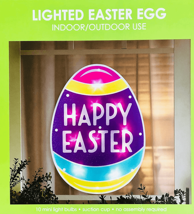 Unknown Careland Impact Lighted Window Easter Egg - Shimmering Happy Easter Home & Garden > Decor > Seasonal & Holiday Decorations RUNADI   