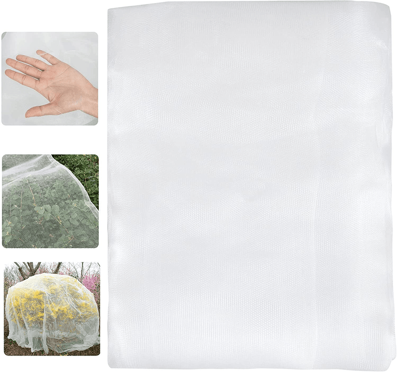 Unves 10'X20' Bug Mesh Netting Insect Mosquito Net, Garden Netting Pest Barrier Protect Garden Plant Fruits from Birds Bugs, Plant Protecting Netting (White)