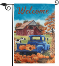 Unves Fall Garden Flag 12.5 x 18 Inch, Decorative Thanksgiving Flag Pumpkin Fall Leaves, Double Sided Buffalo Check Plaid Farm Welcome Garden Flag Thanksgiving Harvest Rustic Yard Outdoor Decoration Home & Garden > Decor > Seasonal & Holiday Decorations& Garden > Decor > Seasonal & Holiday Decorations Unves blue  