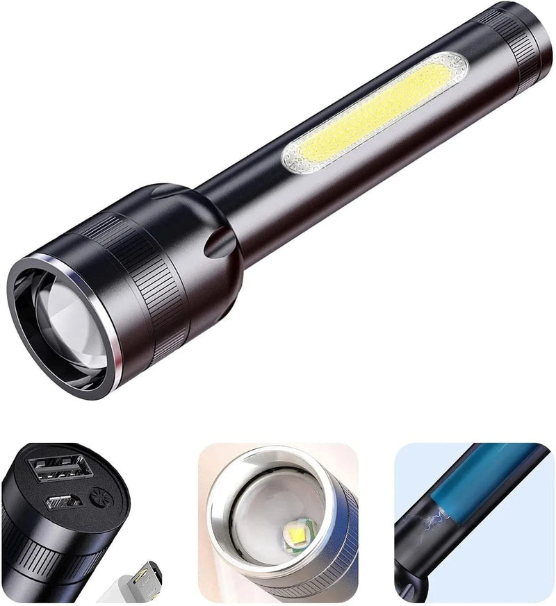 UOOD USB Rechargeable Torches, Super Bright Waterproof LED Torch with 4 Modes for Item Identification/Camping/Night Fishing Hardware > Tools > Flashlights & Headlamps > Flashlights UOOD   