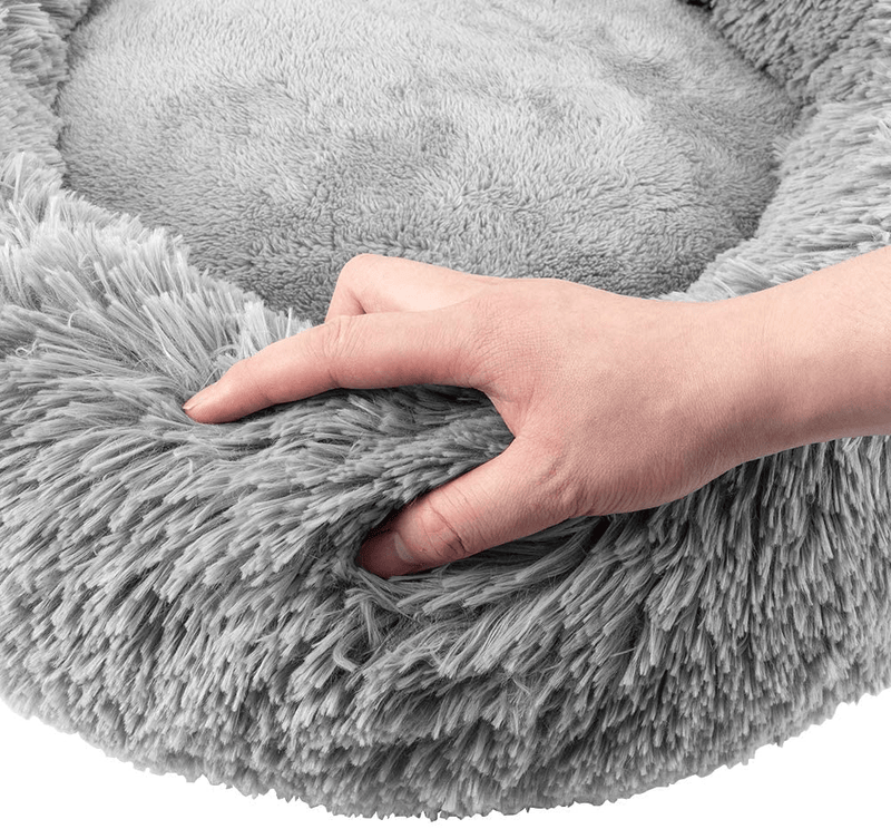 Uozzi Bedding Plush Faux Fur round Pet Dog Bed Cat Bed, Comfortable Fuzzy Donut Cuddler Cushion Soft Shaggy and Warm for Winter 22" / 55Cm Animals & Pet Supplies > Pet Supplies > Cat Supplies > Cat Beds UOZZI BEDDING   