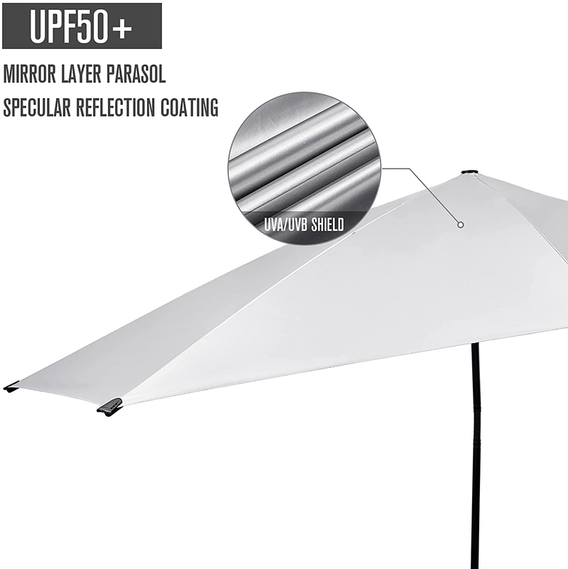UPF 50+ Adjustable Umbrella with Universal Clamp Beach Umbrella for Patio, Golf Cart, Chair, Stroller, Bleacher（Black XL） Home & Garden > Lawn & Garden > Outdoor Living > Outdoor Umbrella & Sunshade Accessories Prospo   