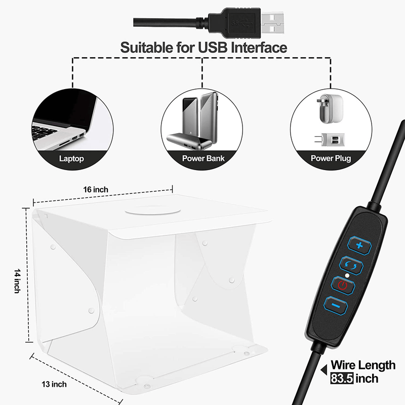 Upgrade Emart 14" x 16" Photography Table Top Light Box 104 LED Portable Photo Studio Shooting Tent